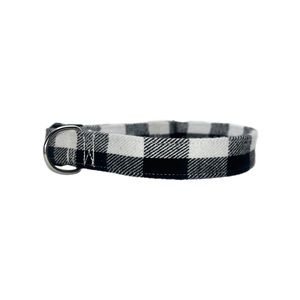 1” Black&White Plaid Dog Collar